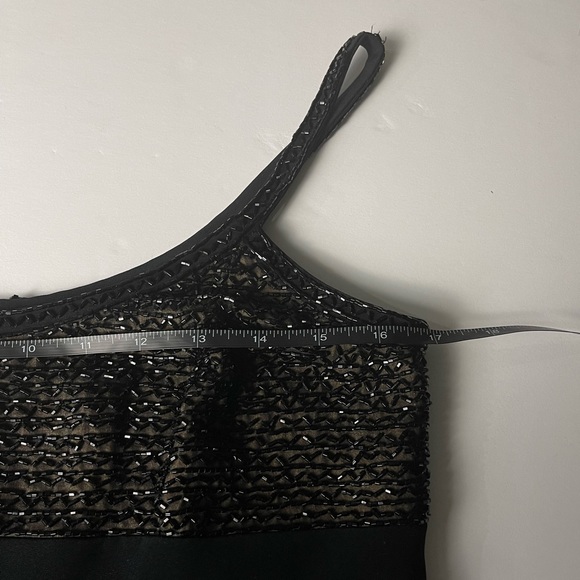 OLEG CASSINI BLACK TIE Silk & Beaded Formal Evening Gown Vintage 90’s Gown Black - Picture 11 of 15